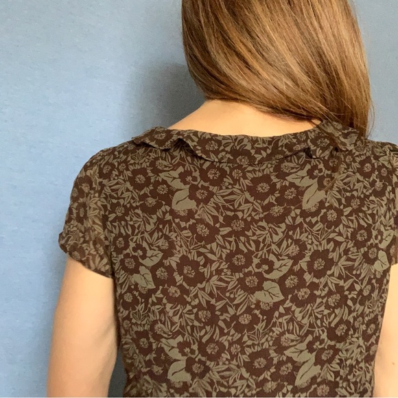 LK BENNETT dress size 6 US brown 100% silk calf length - Picture 5 of 14